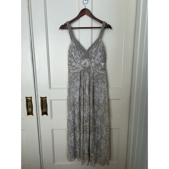 Soft Surroundings Dresses & Skirts - Soft Surroundings Color Splash Chiffon Maxi Dress Womens Size Large Tan Gray
